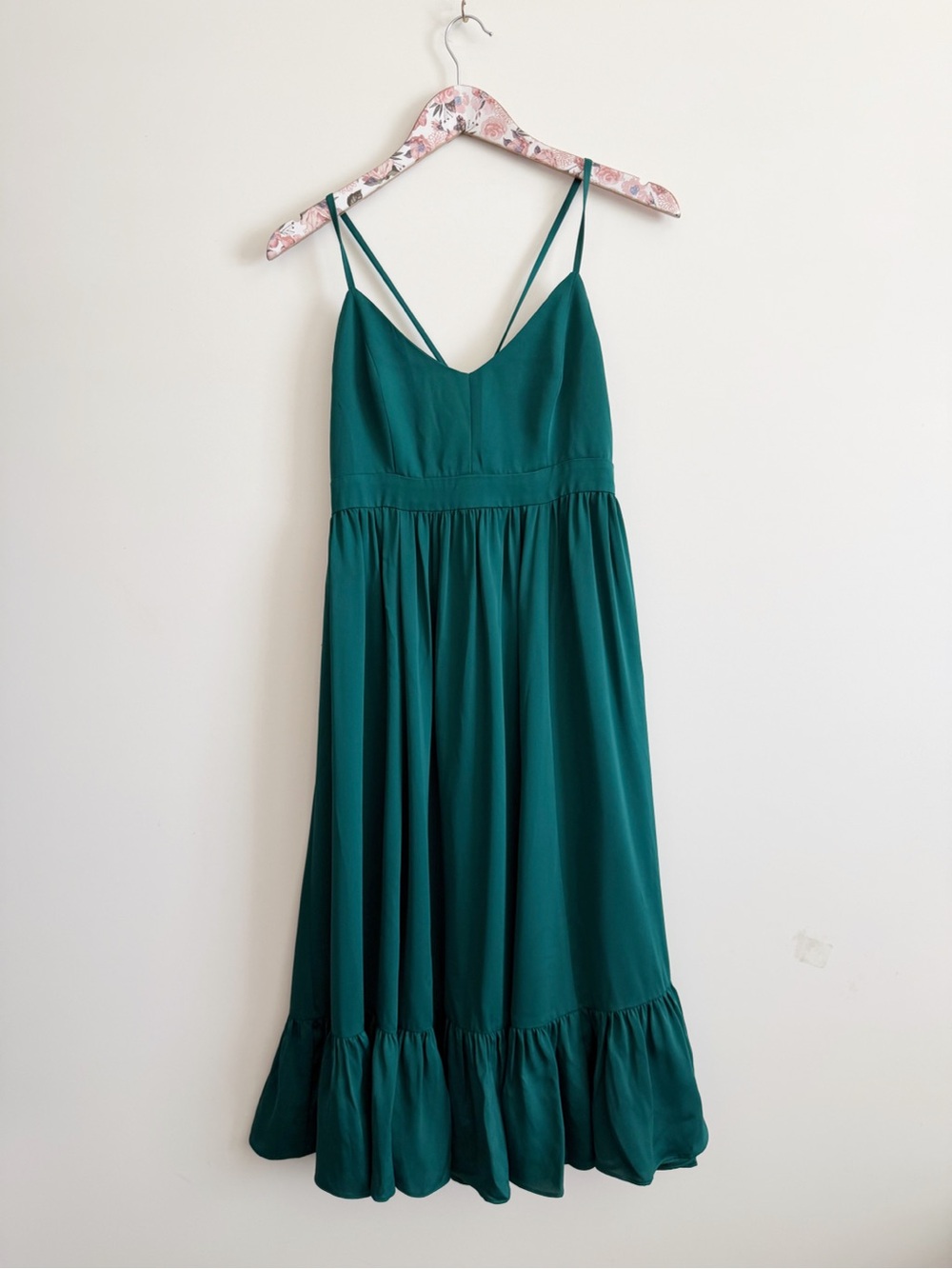 J. CREW Drapey Spaghetti Strap Dress Green Size 8